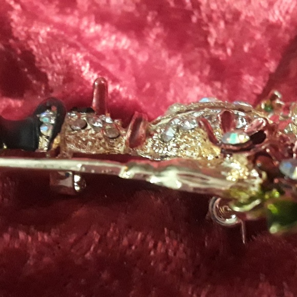 Snowman pin, Rhinestone Frosty, Christmas Pin - Picture 3 of 5